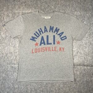 Roots of Fight T-Shirt Men Large Muhammad Ali Float Like a Butterfly Boxing Gray